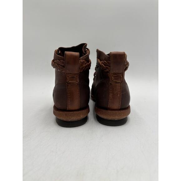Børn TEMPLE F32523 Women's NEW Lace Up Leather Ankle Boots Brown US Size 6 NIB - Picture 7 of 11